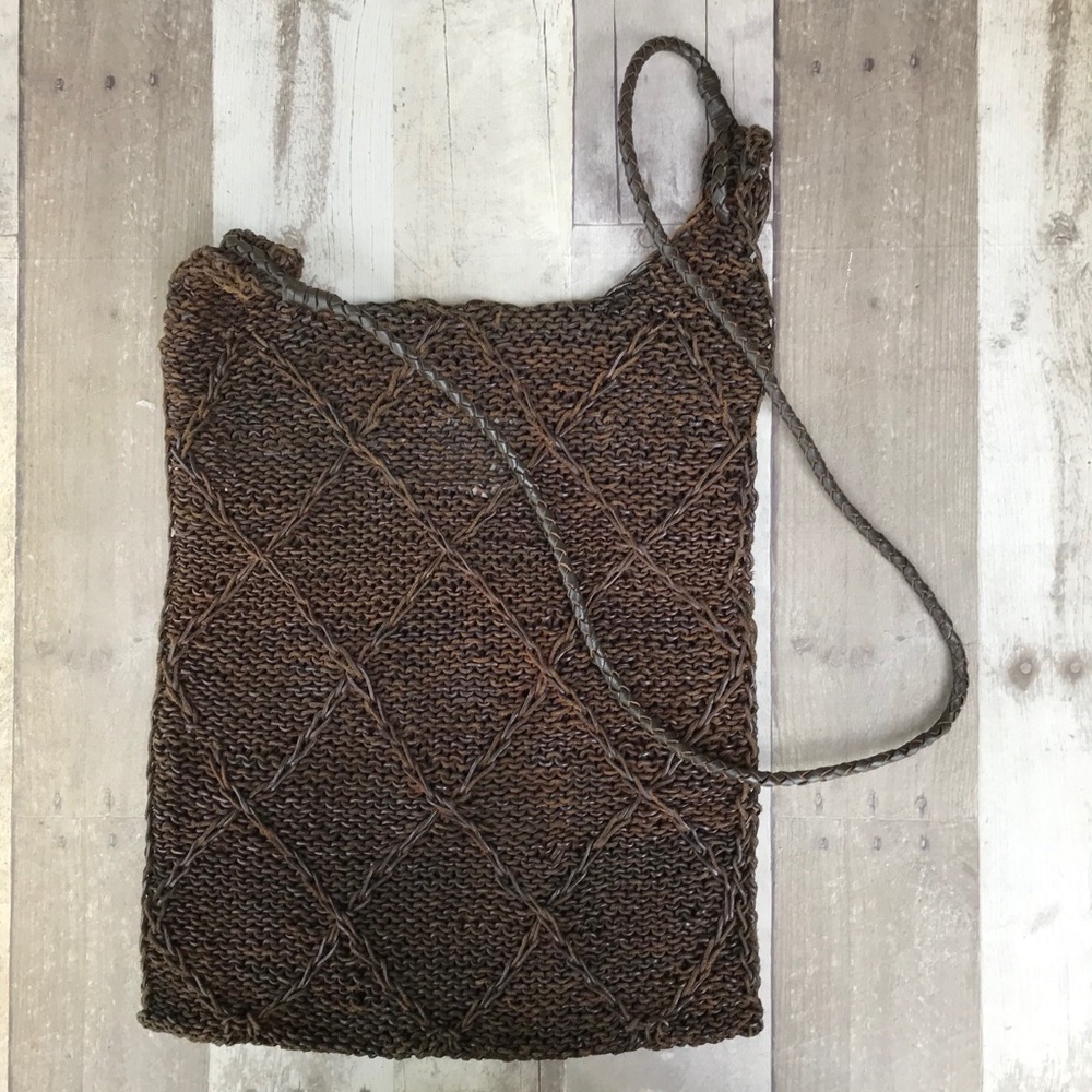 J. Crew Woven Leather Boho Crossbody Bag